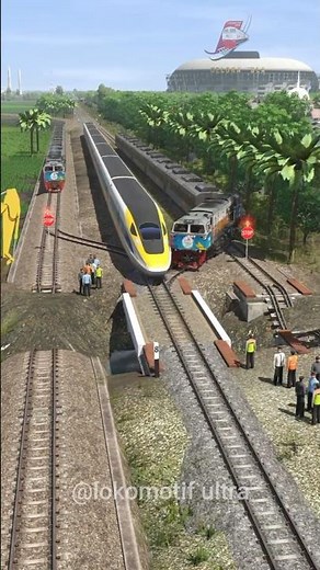 Kereta Api Taksaka Pindah Rel Di Jembatan Putus #railroad #railtrack #train #railway #traincrossing