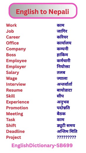 Basic English to Nepali word meaning for beginners level. 💕 #vocabs #collocation #learnvocabulary