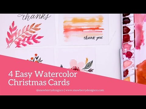 4 Simple Watercolor Thank You Cards | #PaintingForBeginners