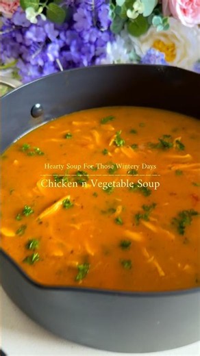 Creamiest Chicken Vegetable Soup You’ll Ever Make!#chickensoup #comfortfood #viralshorts #onepotmeal