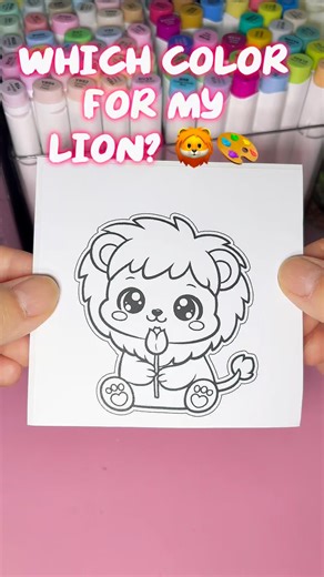 Which color should I use? 🎨 Cute lion coloring | kawaii sticker #shorts #art