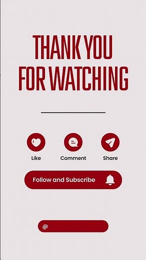 Red & White Thank You for Watching Outro | Simple Animated End Screen for YouTube