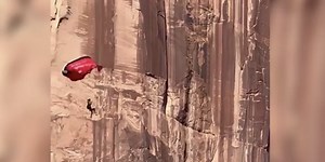 Video: BASE jumper rescued after falling and slamming into cliff in Utah