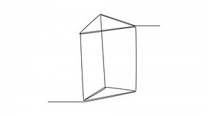 Continuous one line drawing animation of triangular prism. Geometric shapes concept. Full length animation illustration. High quality 4k footage.