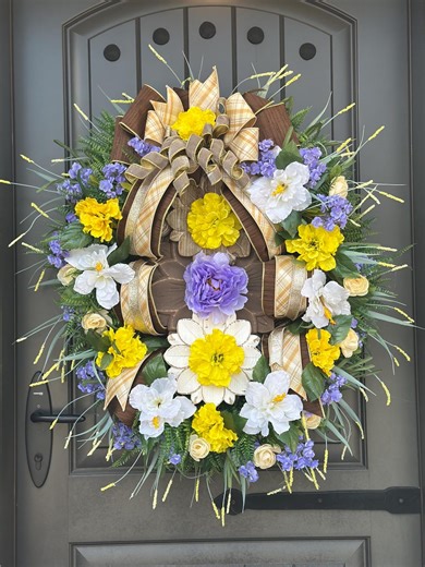 Spring Wreath, Spring Floral Wreath, Neutrals, Floral Wreath - Etsy