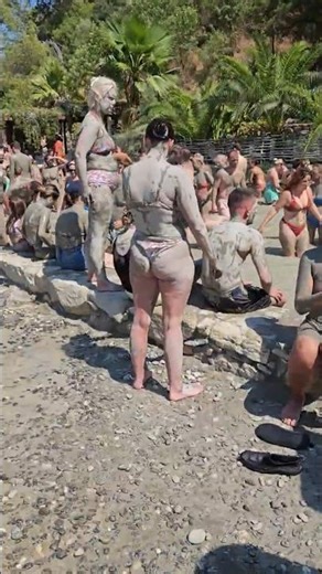 Mud Bath Pool In The Aegean Sea Coast - Funny Scenes 🤗