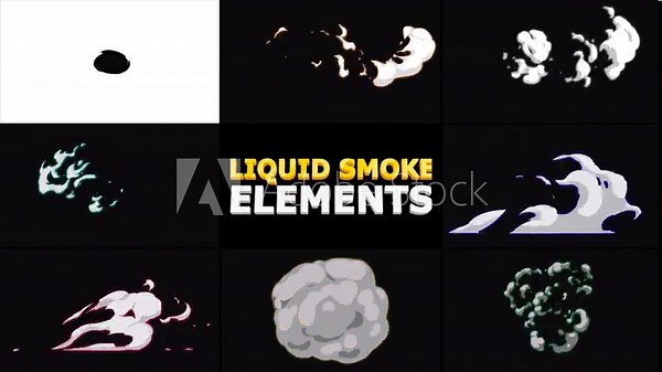 Liquid Smoke Elements Motion Graphics Pack is a useful hand-drawn collection of smoke overlays in 4K resolution with alpha channel.