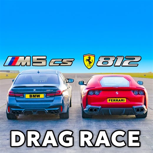 Drag race: Ferrari 812 v BMW M5 CS 🚙🚗🤓 | carwow