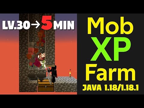 Redstoneless Mob XP Farm Tutorial (without Spawner, Easy & Simple) Minecraft Java 1.18/1.18.1