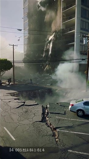“Massive Los Angeles Earthquake Caught on CCTV — Parking Lot Cracks Open & Tower Collapses (2025)”