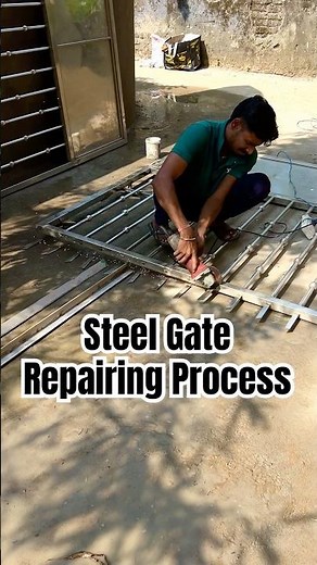 Steel Gate Repairing Process ⚒️ #shorts #gaterepairing #fabrication #workvlog #viralvideo #ytshort