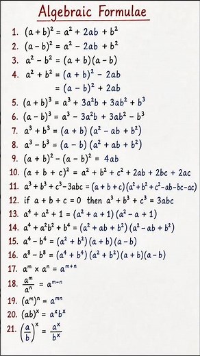 Complete Algebra Formula Sheet ✅ #viral #trending #maths #brainteaser #formulasheet #formula