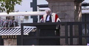 This is the historic moment Jersey’s Bailiff Sir Tim Le Cocq publicly proclaimed King Charles III our new monarch. | Channel 103