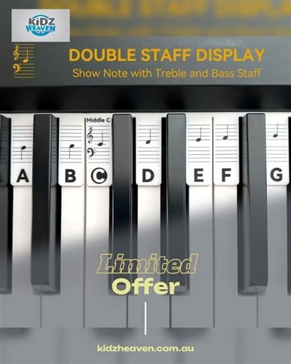 Removable Silicone Piano Stickers - 88 Keys - Key Guide - Keyboard Stickers - Reusable - Learn Mu...