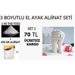 3 BOYUTLU EL AYAK ALJİNAT SETİ 1 - İpek Hobi