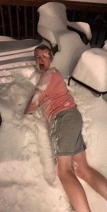 His wife got him good! Kyleigh Weddle says they were having fun joking around in the snow, and yes — he's fine! | WSLS 10 / WSLS.com