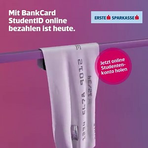 Noch von Mamas Kreditkarte abhängig? Das modernste Studentenkonto checken und online mit der BankCard StudentID bezahlen. ▷ www.sparkasse.at/studenten | Erste Bank und Sparkasse