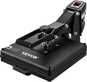 VEVOR Heat Press, 15x15 Power Heat Press Machine, Fast Heating, High Pressure Heat Press Machine for T-Shirt, Digital Industrial Sublimation Printer for Heat Transfer Vinyl, Easy to Use, Black
