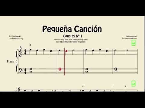 Pequeña Canción Partitura de Piano Muy Fácil para Principiantes Opus 39 Nº1