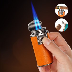 [Hot Item] Cigar Specific Dual Flame Lighter with Cigar Cutter