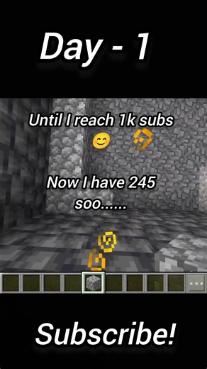 Day - 1 Of Placing One Block For Each Subscriber I Get. #minecraft #gaming #yt #games #shorts
