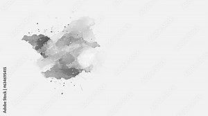 Abstract slow motion ink paint brush stroke splatter transition, ink brush stroke, fluid art background, overlay, alpha Watercolor matte composition ink slow motion transition reveal