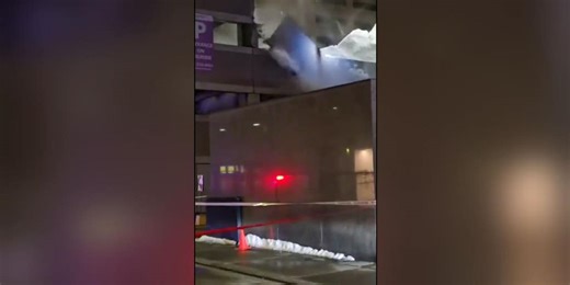 Watch: Snow-covered 6-story parking garage collapses in Canada