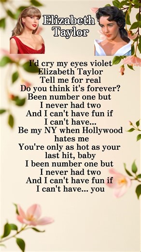 Taylor Swift - Elizabeth Taylor (Lyrics)🎧🎤 #singwithme #musicshorts #viralmusic