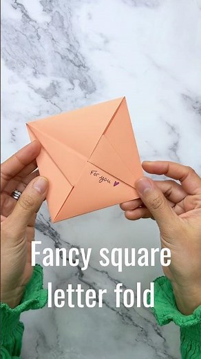 Fancy square letter fold #origamitutorial #easycrafts #DIYenvelope #letterfolding
