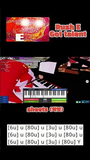 Rush E - GOT TALENT (EASY Roblox/Virtual Piano Tutorial)