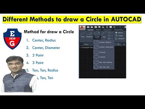 4| Different Methods to draw a Circle| AutoCAD| Engineering Drawing