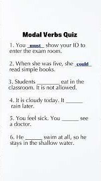 Modal Verbs Quiz | Must, Could, Should, Can | Choose the Correct Modal in Real-Life Sentences Today!