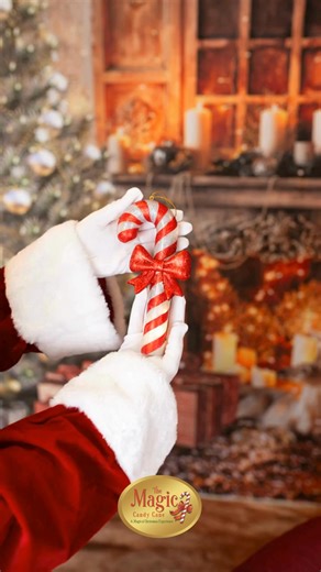 Straight from Santa’s hands to yours. The cane that guides his sleigh — and your family’s Christmas magic. 🎄✨ Believe… and Santa will find you. | The Magic Candy Cane