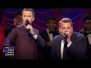 James Corden, Neil Patrick Harris face off in epic Broadway musical riff-off