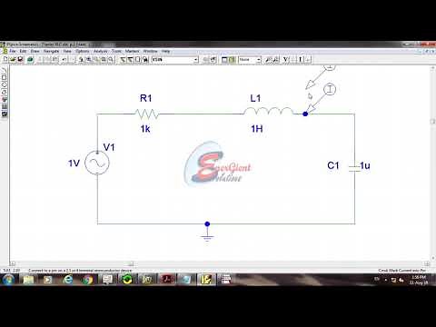 series RLC circuit simulation using pspice