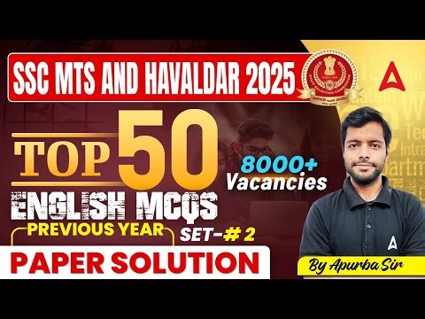SSC MTS Havaldar English Classes 2025 | Top 50 MCQ | SSC MTS English Previous Paper in Bengali