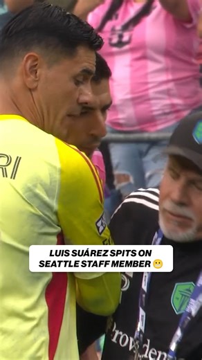 Luis Suárez appeared to spit on a Seattle staff member after the final whistle in the Leagues Cup Final 👀 🎥: @mls | FOX Soccer