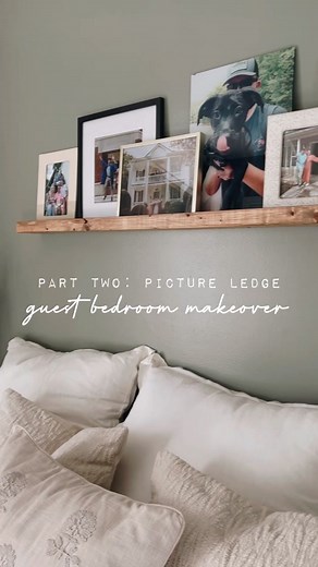 part 2! making a simple picture ledge to go above the bed! #foryoupage #fyp #renovation #AEHolidayCard #amazon