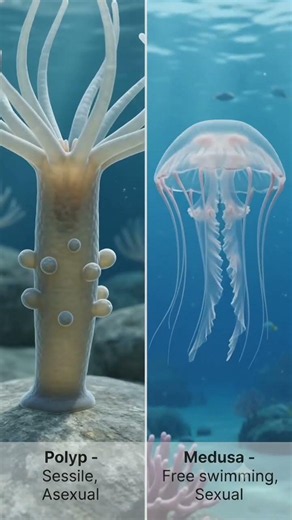 polyps and medusae Life cycle animation