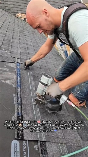 GENIUS TRICK! ⚡ Install Asphalt Shingles Fast & Perfect With Roofing Nailer! 🤯