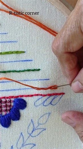 “Chain Stitch Made Easy | Essential Stitch Sampler DIY Kit 🧵 #Shorts” l beginner Friendly stitches