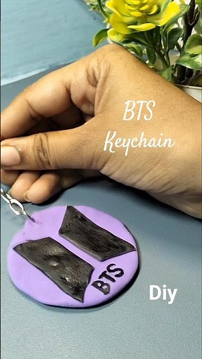Diy BTS keychain #diy #bts #army #keychain #clayart #shots