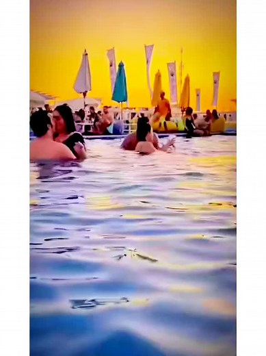 Sunset Pool Party Fun: Swimwear & Celebration