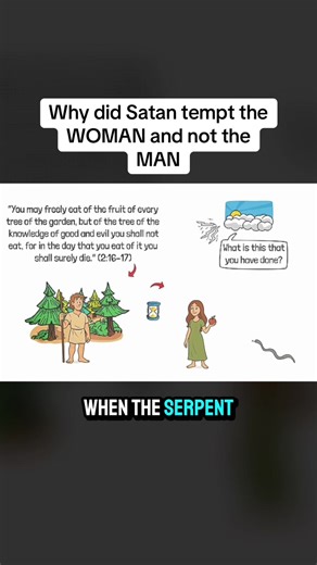 Why did Satan tempt the WOMAN and not the MAN #bible #fypシ