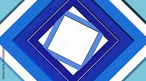 Abstract intro or outro video background with rotating blue square elements, Seamless loop video with 3d objects, fullHD resolution