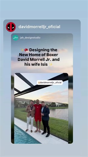 ✨🥊 Designing the New Home of Boxer David Morrell Jr. and his wife Isis ✨ We are thrilled to announce that JAH Design Studio @jah_designstudio is partnering with EZRL Architecture @ezrlarchitecture to design the new residence of boxing star David Morrell Jr. @davidmorrelljr_oficial Creative visuals and design details will come to life with stunning renders by @jimmy.archi.art1990 A special thanks to @spi.2.0.2.1 for facilitating the project and Morrell’s family for trusting us with this exciting