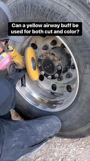 Our a yellow airway buffing wheel is versatile enough in construction to both provide a fine finish with green rouge, and also sturdy enough to cut with tripoli buffing compound #metalfinishing #metalpolishing #mirrorfinish #detailersofinstagram #metalpolish #alcoawheels #truckingindustry #truckerslife | Renegade Products USA