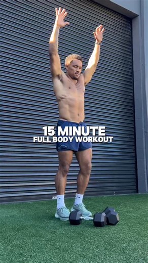Jerred Beniquez on Instagram: "15 MINUTE FULL BODY WORKOUT - 4 ROUNDS | 30 SECONDS EACH EXERCISE | 60-90 SECONDS REST BETWEEN ROUNDS • DB CLEANS - 30 sec • JACK PRESS - 30 sec • ALT FORWARD LUNGE SA PRESS - 30 sec • FLOOR PRESS • KNEE TUCKS - 30 sec Enjoy 🔥 - #fullbodyworkout #hiit #fitness #gym #workout"