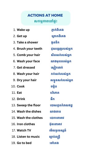 Common Actions at Home: Daily Routines Explained