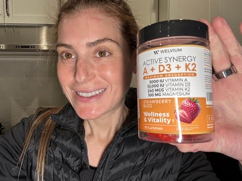 WELVIUM Vitamin D3 K2 Gummies 10000 IU with Magnesium Glycinate, Calcium, B12, K2 MK-7, Vitamins A,